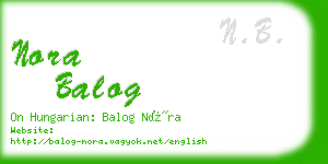 nora balog business card